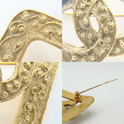 Chanel Brooch CC Logo Vintage Gold Plated