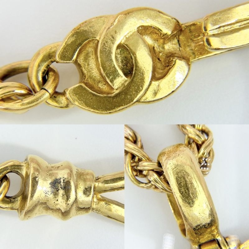 Chanel Necklace CC Logo Long Swing Vintage
