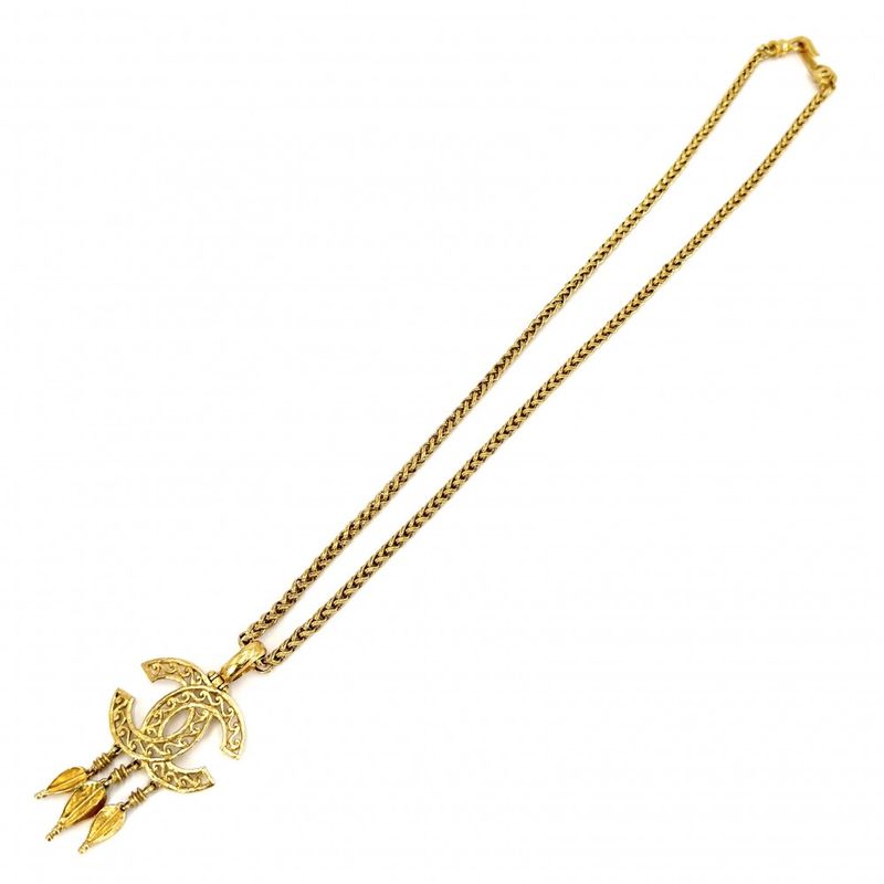 Chanel Necklace CC Logo Long Swing Vintage