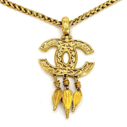 Chanel Necklace CC Logo Long Swing Vintage