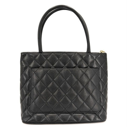 Chanel Handbag Quilted Medallion Tote Shoulder Caviar Leather