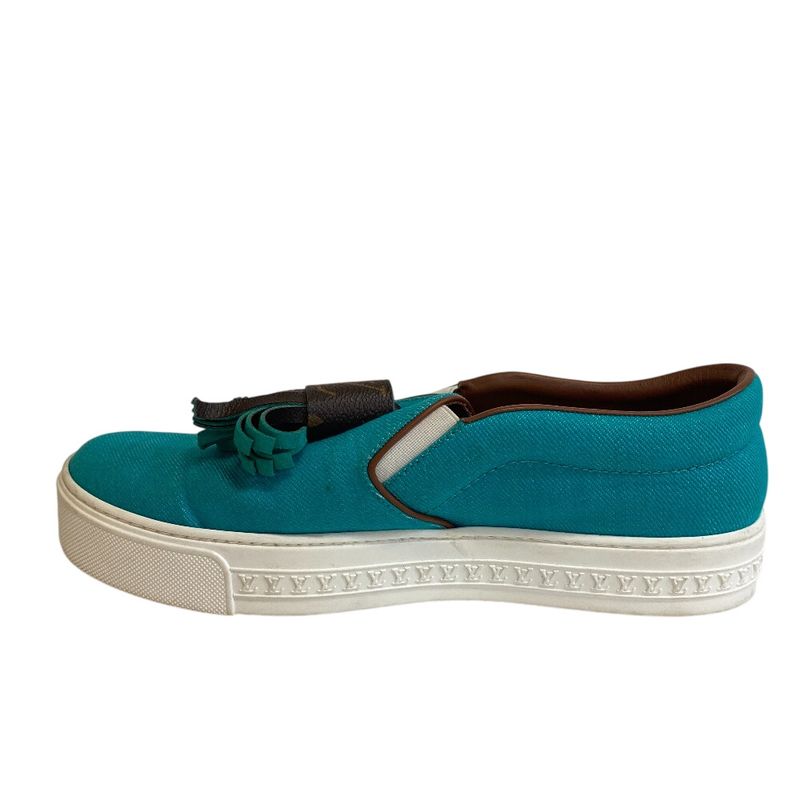 Louis Vuitton Tassel Sneakers Slip Ons Turquoise