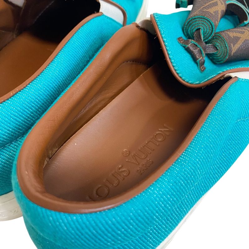 Louis Vuitton Tassel Sneakers Slip Ons Turquoise