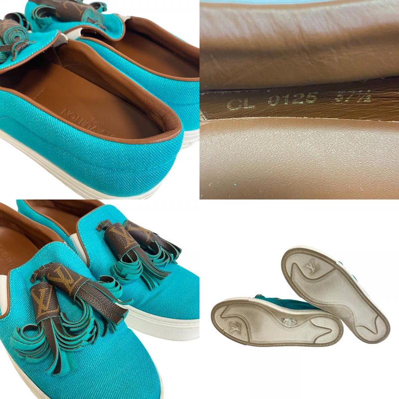 Louis Vuitton Tassel Sneakers Slip Ons Turquoise