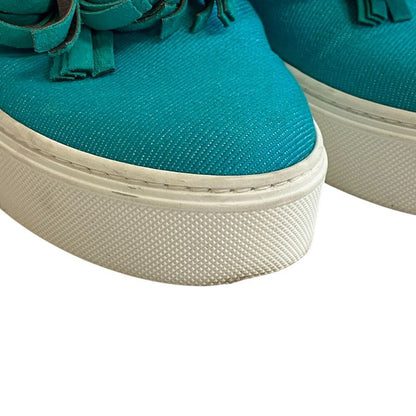 Louis Vuitton Tassel Sneakers Slip Ons Turquoise