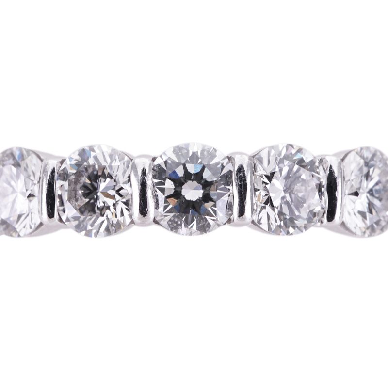 Harry Winston Round Bar Set Ring Full Eternity Ring Classic Diamond Band