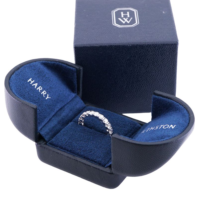 Harry Winston Round Bar Set Ring Full Eternity Ring Classic Diamond Band