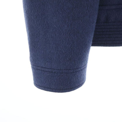 Louis Vuitton One Point Logo Plate Cashmere Wool Zip Up Coat Navy