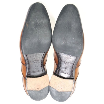 Louis Vuitton Plain Toe Lace Up Leather Dress Business Shoes Brown