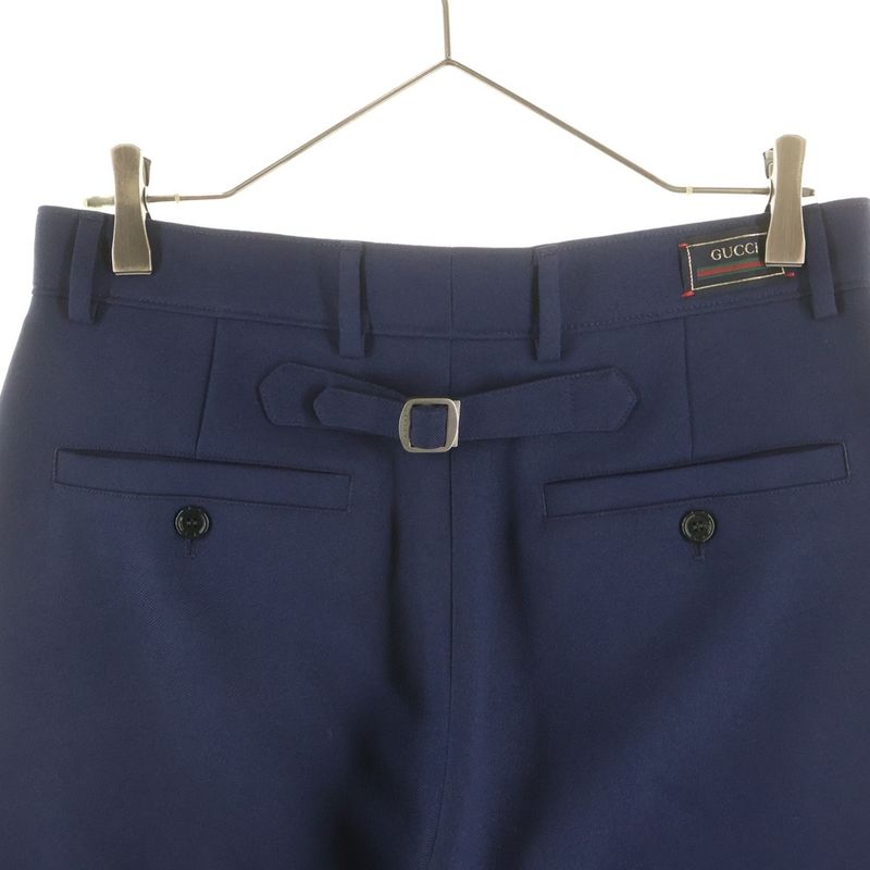 Gucci Cinch Back No Tuck Slacks Pants Trousers Navy