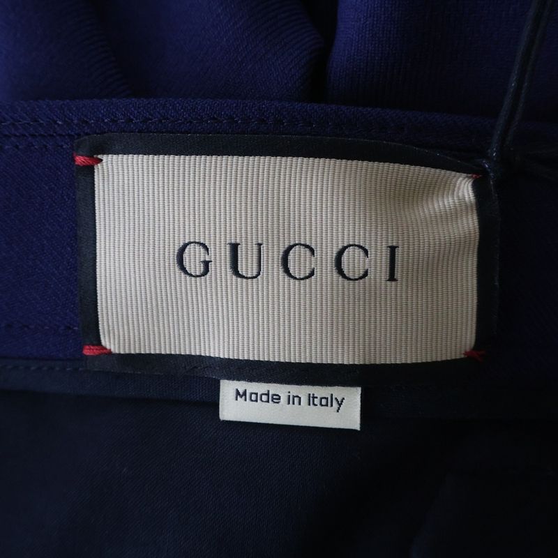 Gucci Cinch Back No Tuck Slacks Pants Trousers Navy