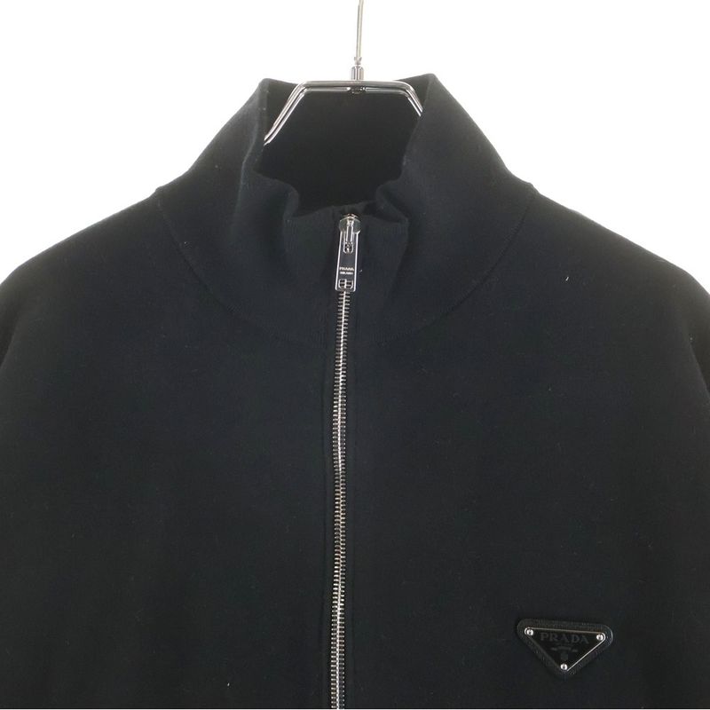 Prada Super Fine Ulka Digan with Zip Up Knit Black