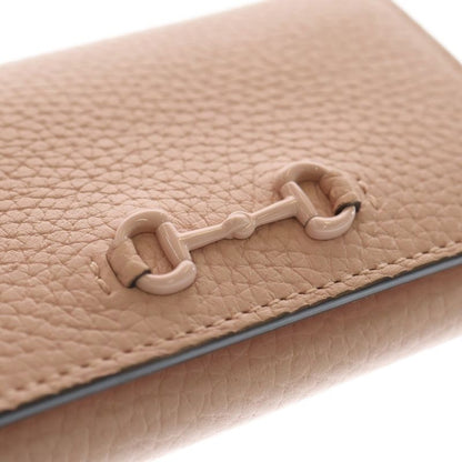 Gucci Horsebit Leather Compact Wallet Pink