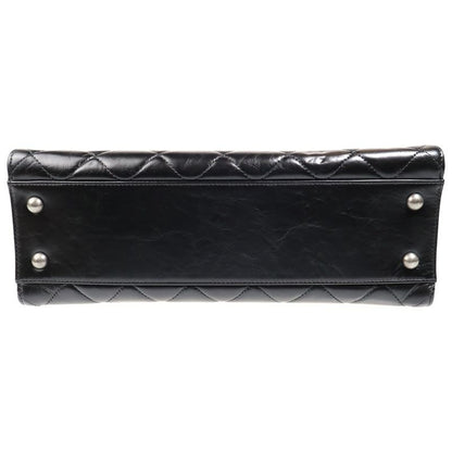 Chanel CC Logo Quilted Lambskin 2-Way Leather Handbag Chain