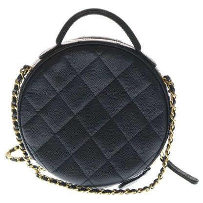Chanel Small Vanity Case Chain Mini Shoulder Bag Black Caviar Leather