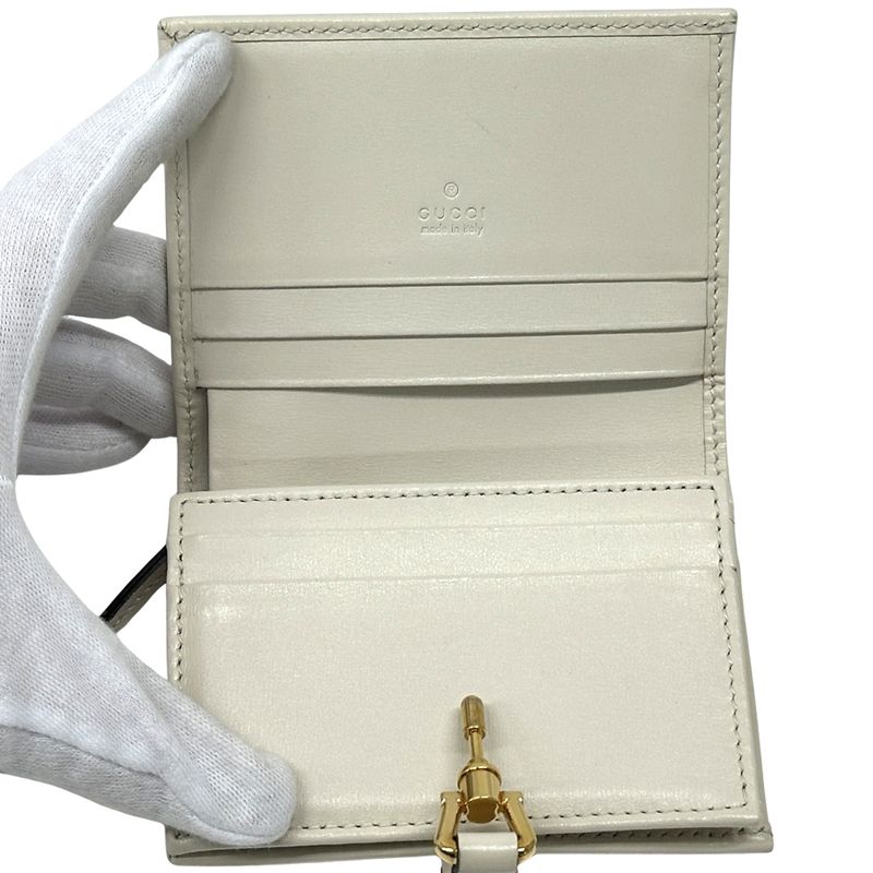 Gucci Wallet New Jackie Bifold Wallet Leather Ivory Gold