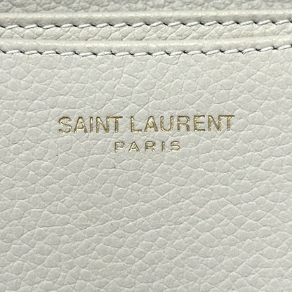 Saint Laurent Card Case Leather Ivory Elegant Adult Simple