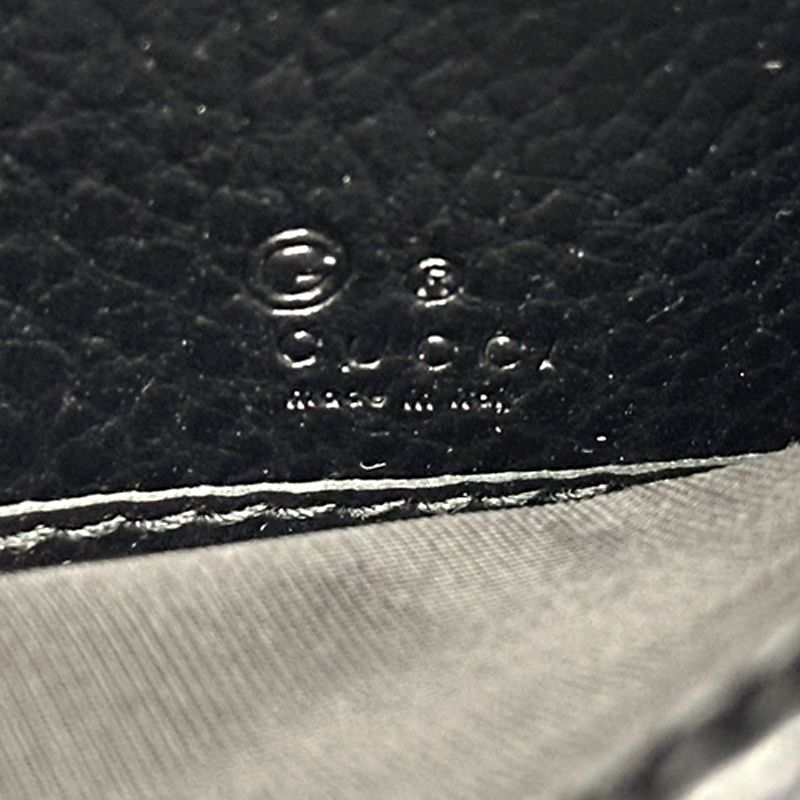 Gucci Wallet Interlocking Wallet Leather Black Simple
