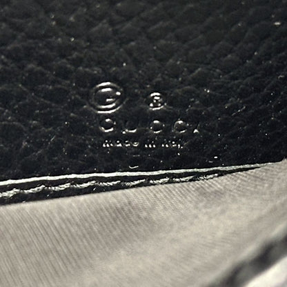 Gucci Wallet Interlocking Wallet Leather Black Simple
