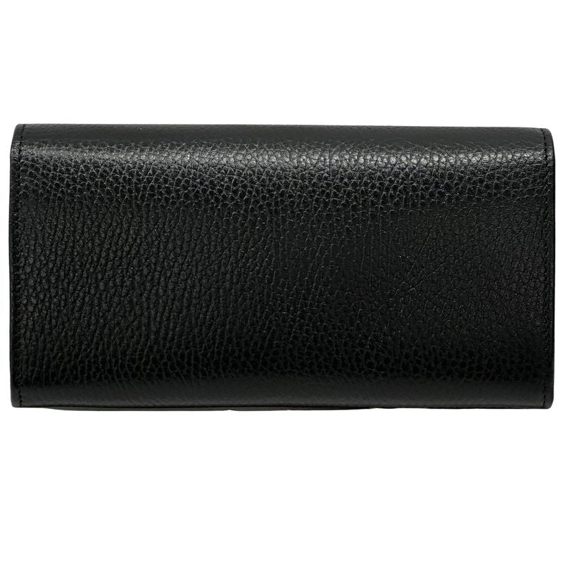 Gucci Wallet Interlocking Wallet Leather Black Simple