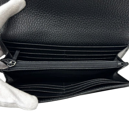 Gucci Wallet Interlocking Wallet Leather Black Simple