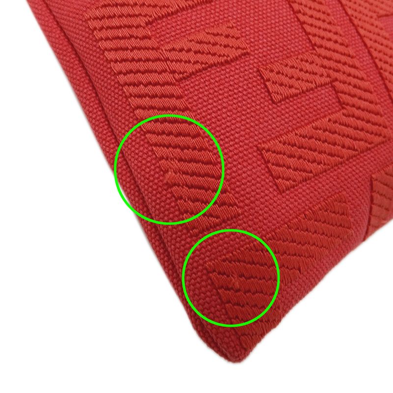 Fendi Pouch Clutch Zucca Canvas Jacquard Red Mini