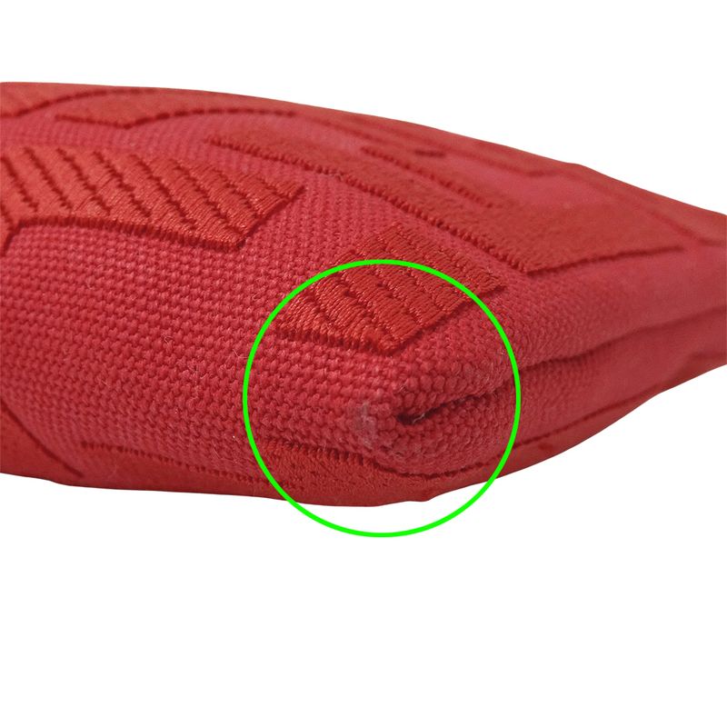 Fendi Pouch Clutch Zucca Canvas Jacquard Red Mini