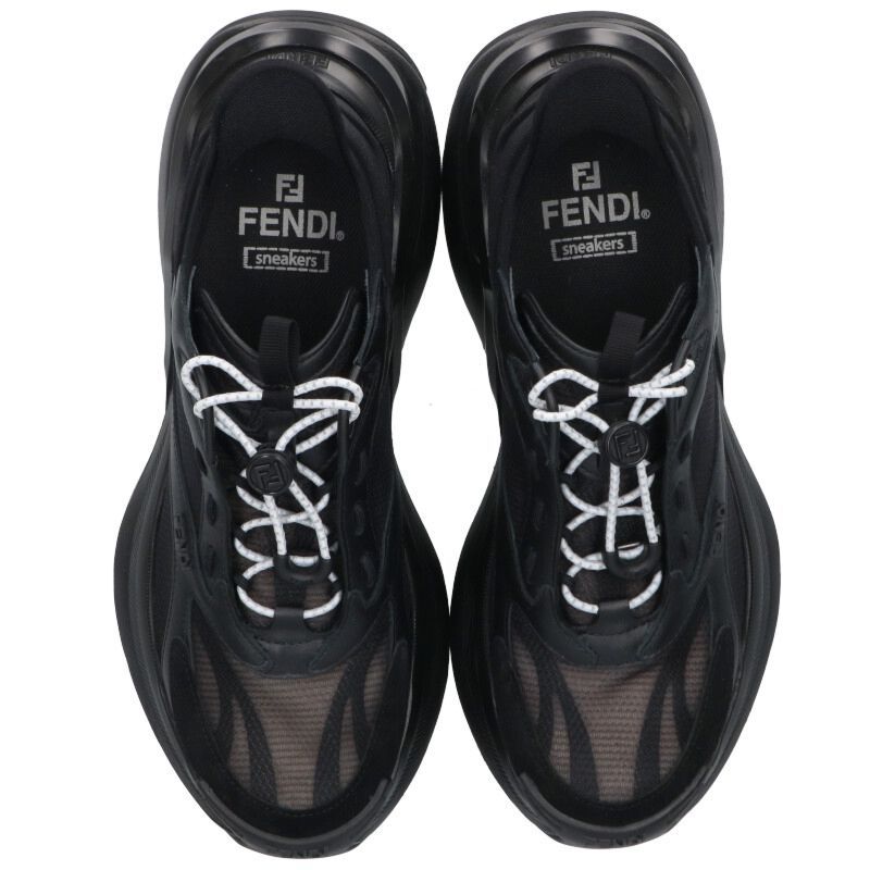 Fendi F-light Leather Mesh Running Sneakers 38