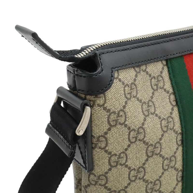 Gucci GG Supreme Sherry Line Web Flat Messenger Bag