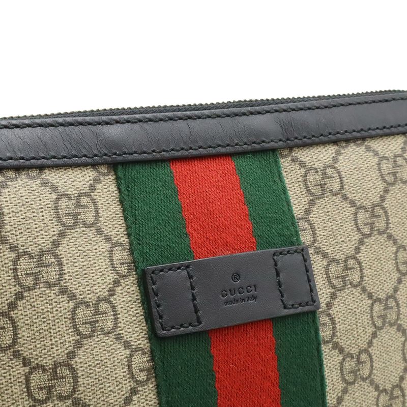 Gucci GG Supreme Sherry Line Web Flat Messenger Bag