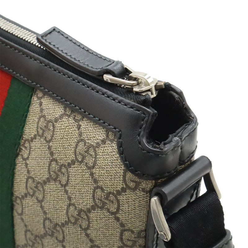 Gucci GG Supreme Sherry Line Web Flat Messenger Bag