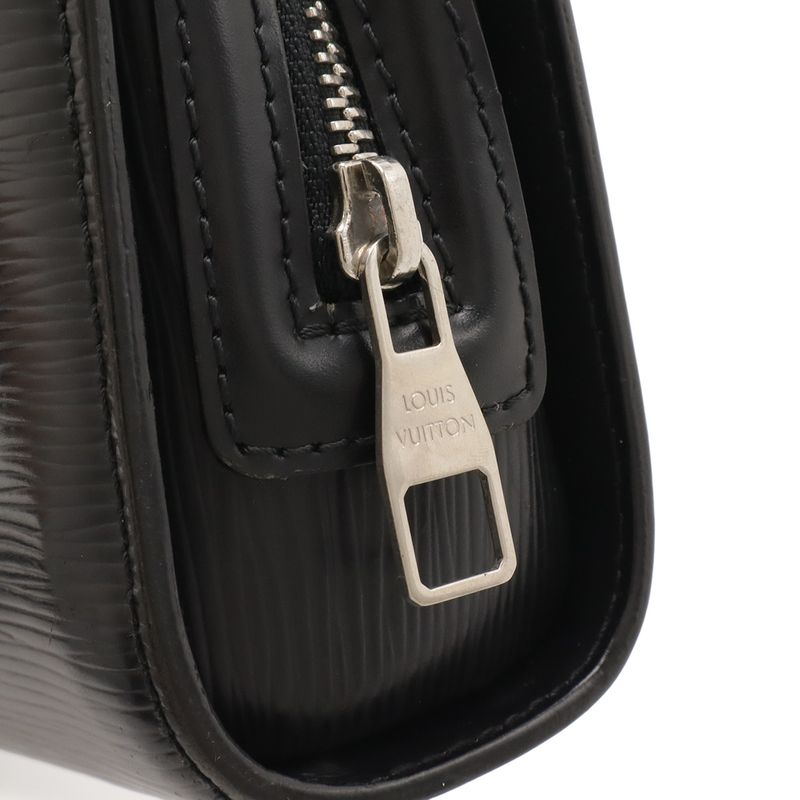 Louis Vuitton Epi Hoche Clutch Leather Noir Black Silver