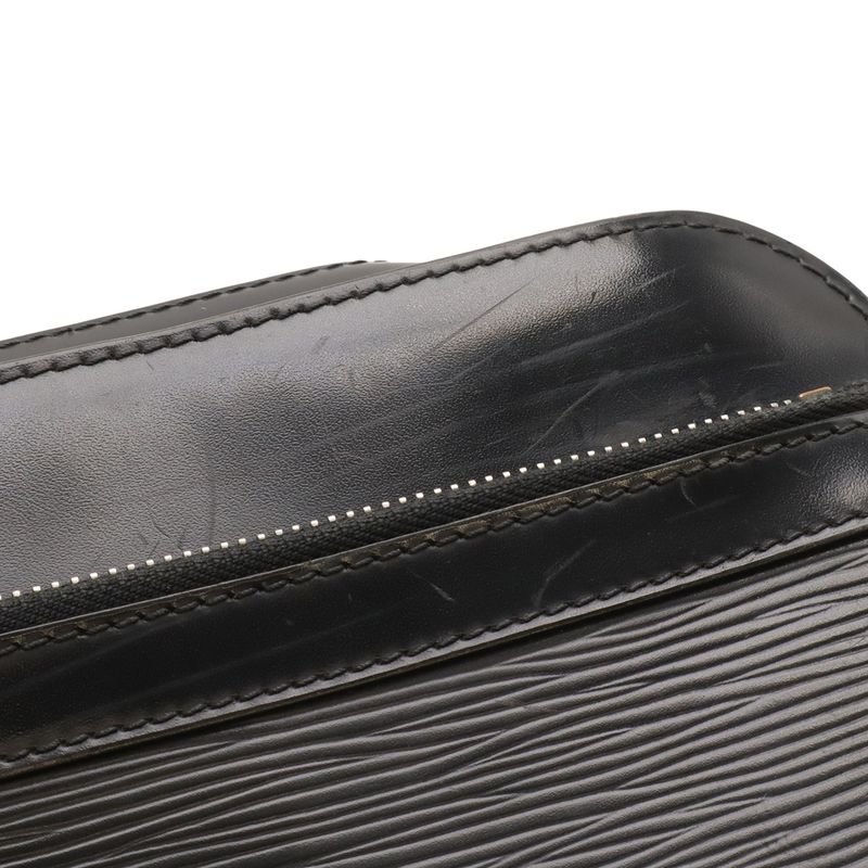 Louis Vuitton Epi Hoche Clutch Leather Noir Black Silver