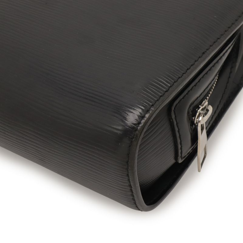 Louis Vuitton Epi Hoche Clutch Leather Noir Black Silver