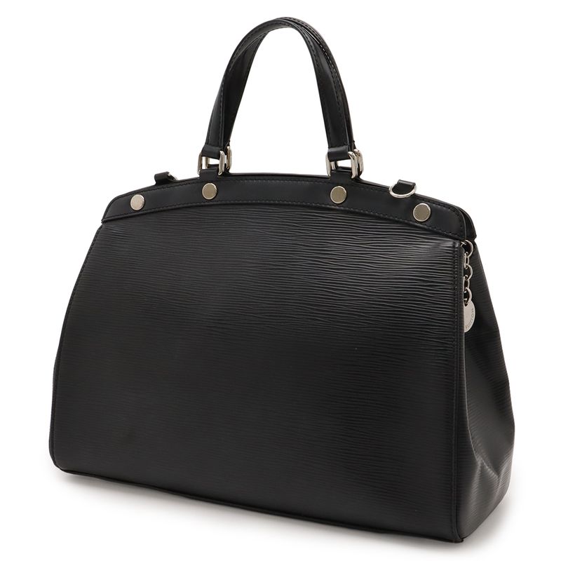 Louis Vuitton Epi MM Handbag Noir Black Silver