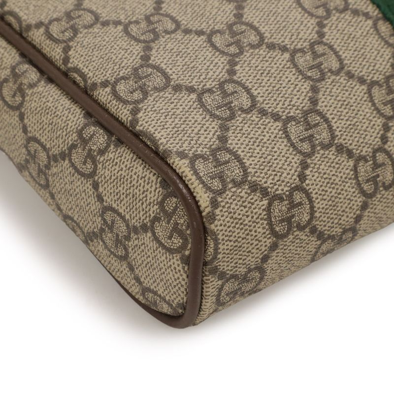 Gucci Ophidia Small Messenger Bag GG Supreme Sherry Line Leather Beige