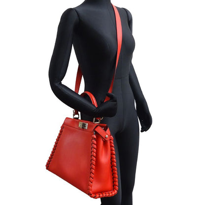 Fendi Handbag Leather Red