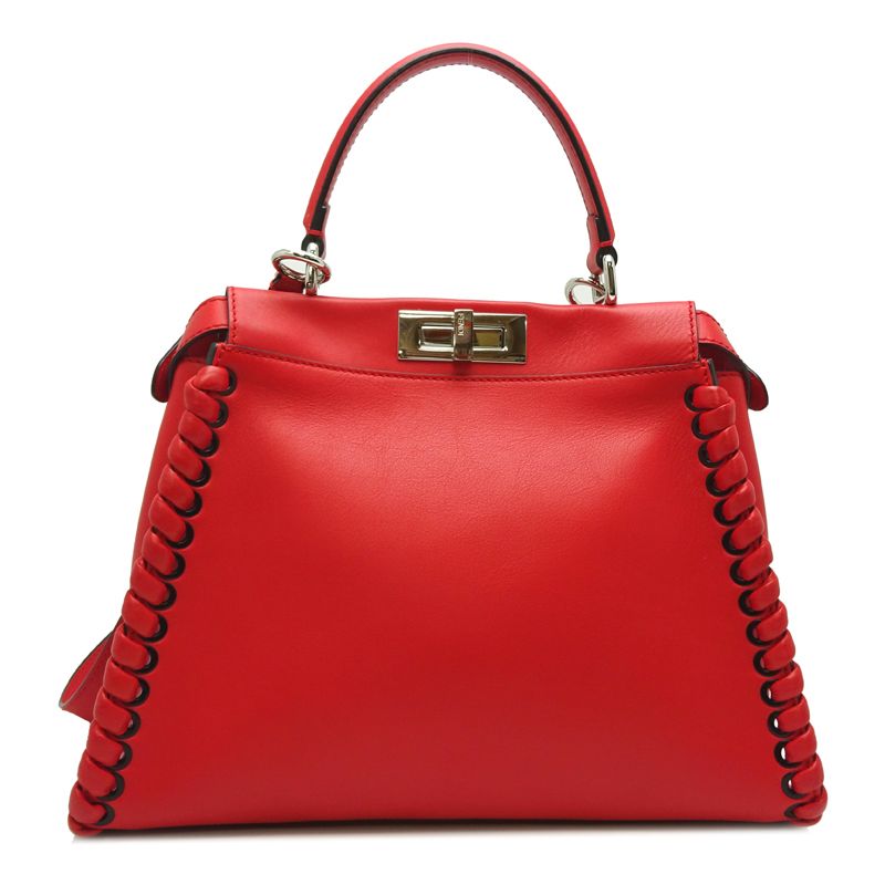 Fendi Handbag Leather Red