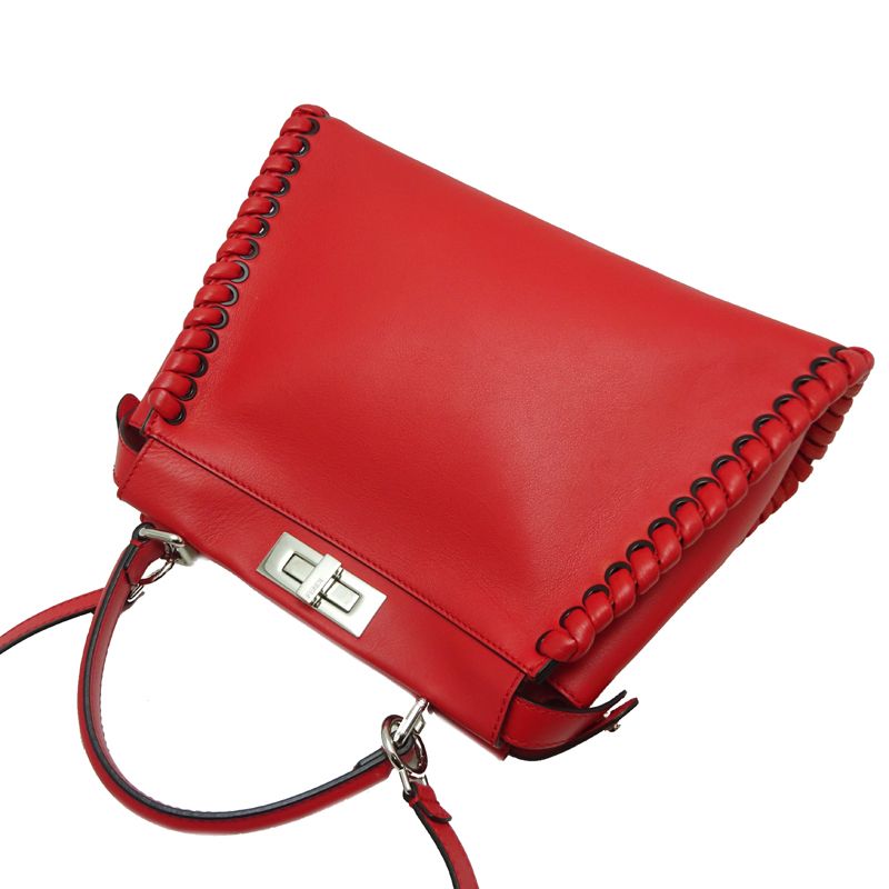 Fendi Handbag Leather Red