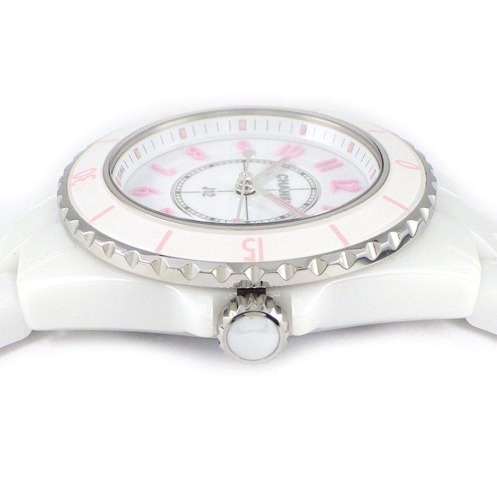 Chanel Watch Pink Blush Limited to White Dial Rotating Bezel