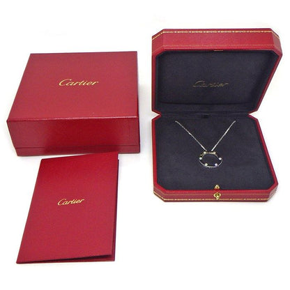 Cartier Necklace Love Circle Round 6 Point Diamond 18K White Gold