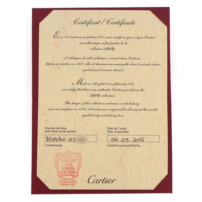 Cartier Necklace Love Circle Round 6 Point Diamond 18K White Gold