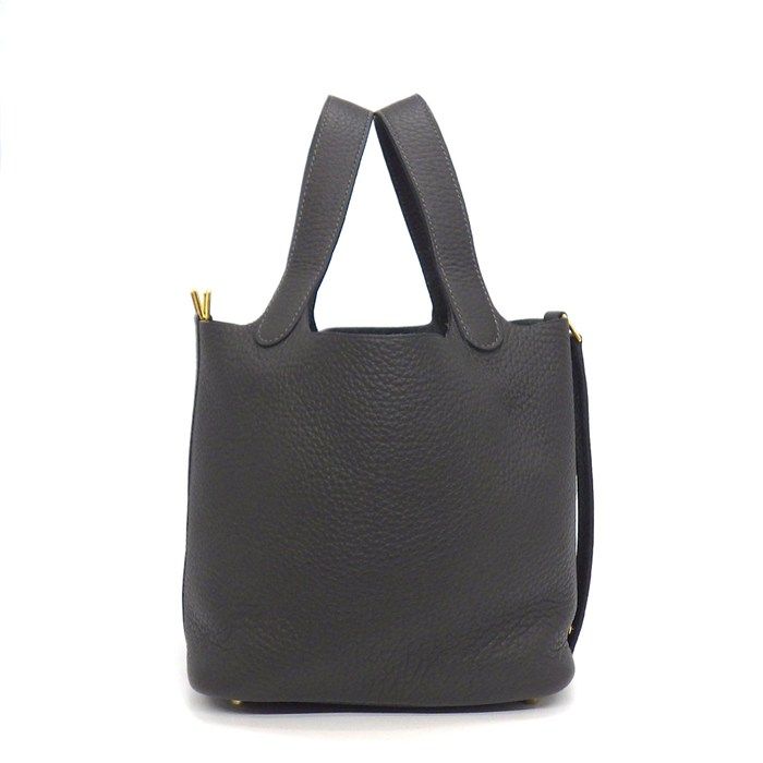 Hermes Handbag Picotin Lock PM Dark Bronze Taurillon Clemence
