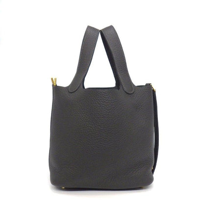 Hermes Handbag Picotin Lock PM Dark Bronze Taurillon Clemence