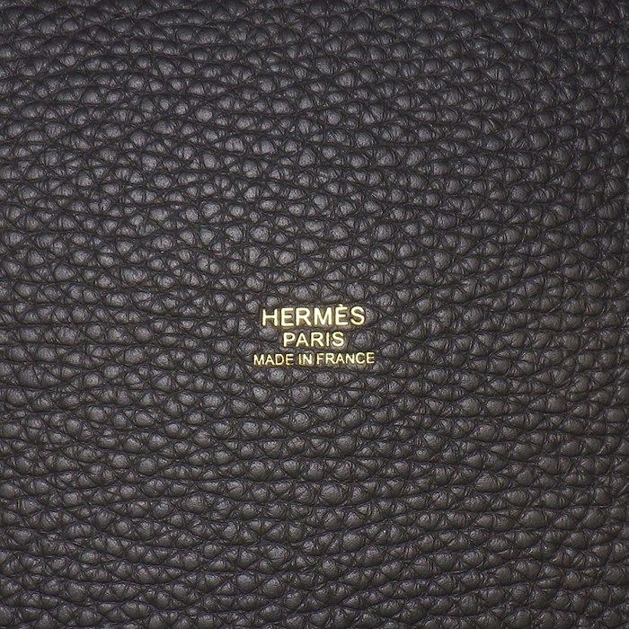 Hermes Handbag Picotin Lock PM Dark Bronze Taurillon Clemence