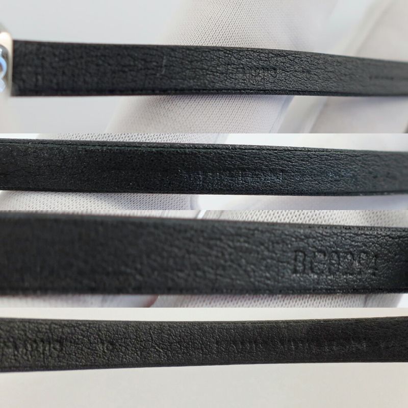 Louis Vuitton Bracelet Clip It Leather Clasp Closure Black