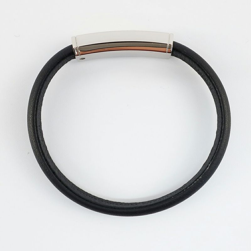 Louis Vuitton Bracelet Clip It Leather Clasp Closure Black