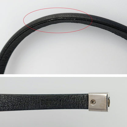 Louis Vuitton Bracelet Clip It Leather Clasp Closure Black