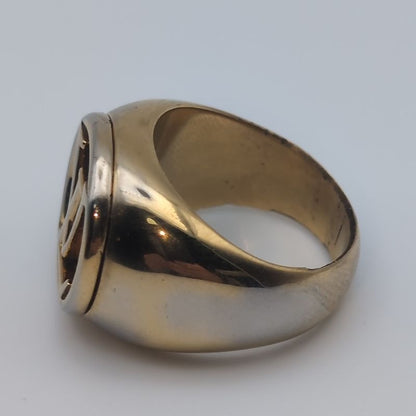 Louis Vuitton Signet Ring LV Logo Gold
