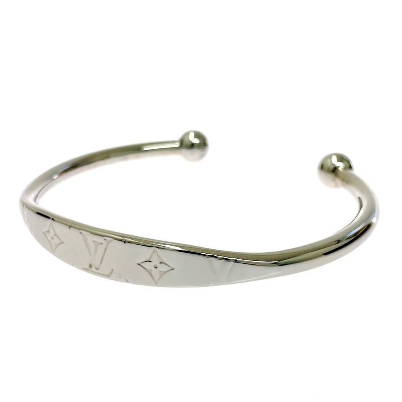 Louis Vuitton Monogram Metal Jonk Bangle L Silver